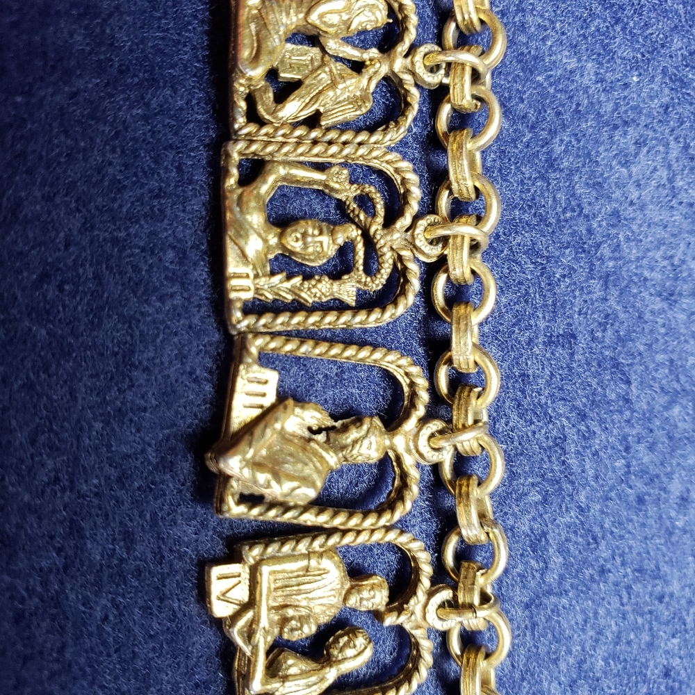Vintage Signed Cgi.Inc Ten Commandments Charm Brac - image 3